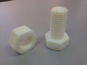 screw & nut parts tornillo tuerca 3d print model - Mito3D