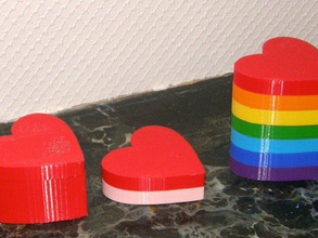 small modular heart box valentines day containers sketchup ultimaker 3d print model - Mito3D