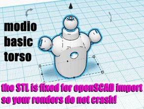 modio remeshed basic torso construction toys modiochallenge openscad remeshing 3d print model - Mito3D