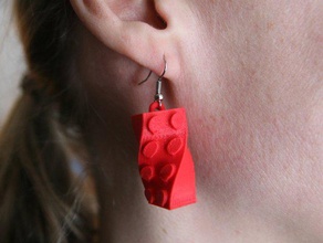 twisted brique boucles d'oreilles 3d print model - Mito3D