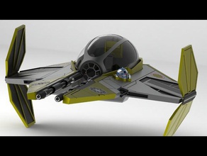 star wars jedi ınterceptor araç solidworks 3d print model - Mito3D