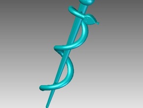 aesculap signs & logos disease doctor ill krank medicine medizin rod sculap stab 3d print model - Mito3D