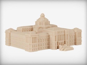 Bibliothek der Kongress Gebäude & Strukturen 1897 beaux arts Dom verzierte 3d print model - Mito3D