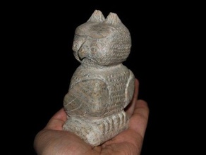 specksteineule pietra ollare gufo sculture animale animali art bird eule la speckstein tier vogel 3d print model - Mito3D