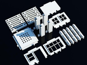 printable architectural kit free sample buildings & structures architecture building house lego model scale 3d print model - Mito3D