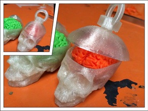 skull & brain keyring accessories screw 3d print model - Mito3D