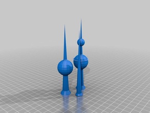 las torres de kuwait los edificios estructuras 3d print model - Mito3D