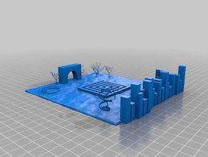 sculpture park-layout Gebäude & Strukturen Kunst Modell park Skulptur 3d print model - Mito3D