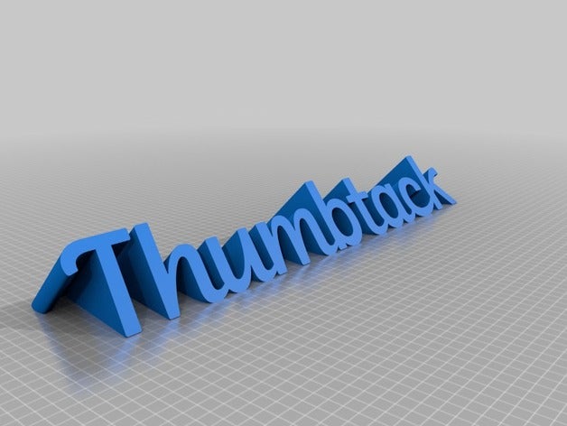 thumbtack angled wordmark 3D print model - Mito3D