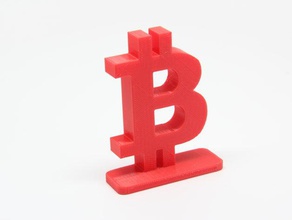 simple bitcoin stand signs & logos banks bitcoins digital virtual currency 3d print model - Mito3D