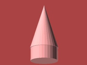 openscad personalizado foguete designer de engenharia acoplador fincan cone nariz 3d print model - Mito3D