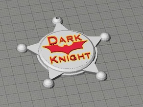 dark knight sheriff's badge 3d printing batman cowboy halloween sheriff 3d print model - Mito3D