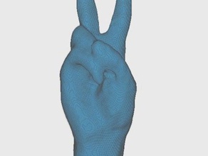 peace sign hand toys & games modiochallenge 3d print model - Mito3D