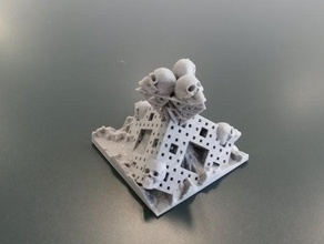 crânios fractais esculturas a arte fractal matemática menger escultura sierpinski crânio 3d print model - Mito3D