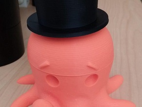 top hat octopus - customizable accessories classy customizer cute tophat 3d print model - Mito3D