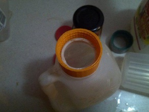 screw-on collar milk jug funnels kitchen dining openscad parametric 3d print model - Mito3D