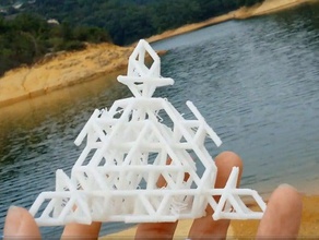tetrahedral cystalline network math art cellular crysyal lattice pyramid 3d print model - Mito3D