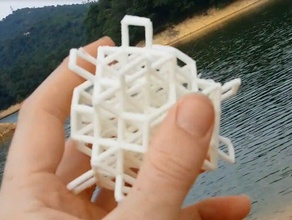 self hooking crystalline network math art building block crystal geometry growth hook lattice 3d print model - Mito3D