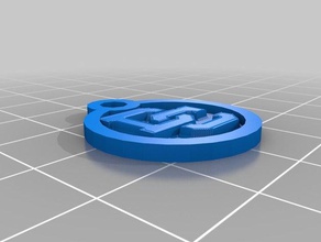 mince ronde trousseau de clés porte-clés personnalisé 3d print model - Mito3D