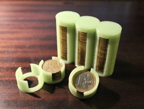 parametric coin storage tubes cap organization change coins container customizer challenge money openscad solidoodle useful 3d print model - Mito3D