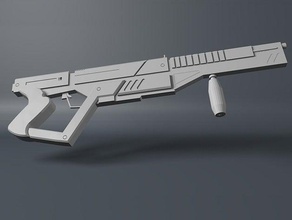 futurista de la pistola props blaster golpe futuro arma fuego remake 3d print model - Mito3D