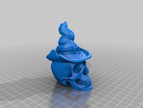 sorcière crâne décor la fête d'halloween chapeau le de 3d print model - Mito3D