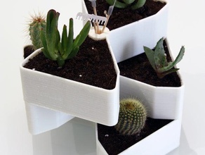 giardino rotante per piccole piante grasse all'aperto e creativo terra grasso piantine giardinetto pentole trimestre terriccio i vasi vasetti rotanti 3d print model - Mito3D