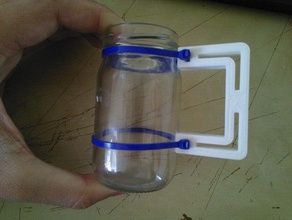 almost squared jar handle diy upcycle ziptie 3d print model - Mito3D
