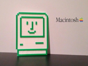 macintosh 8-bits des signes les logos 3d 8bit apple icône peu-art l'icône mac susan kare 3d print model - Mito3D