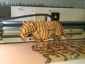 panter animali il laser laser-cut di taglio 3d print model - Mito3D