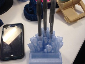 crystal pen holder iphone stand office bic 4 5 3d print model - Mito3D
