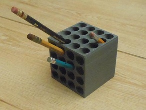 objet vasarely bureau de porte-crayon 3d print model - Mito3D