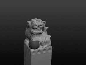 chinese imperial lion seal office culture customizable japanese korean signature sigr stamp yin 3d print model - Mito3D