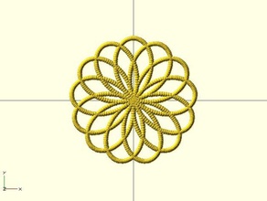 customizable rose pattern math art artistic customizer challenge rhodonea curve 3d print model - Mito3D