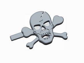 skull & cross bones tieclip - Zubehör Kostüm prop halloween spooky Krawatte clip 3d print model - Mito3D