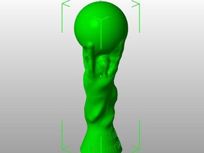 soccer world cup trophy text sculptures cylindrical 3d print model - Mito3D