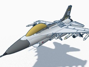 f-16 fighting falcon aircraft armed fighter jet 3d print model - Mito3D