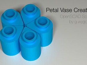 pétale vase créateur décor artistique personnalisé customizer personnalisateur de défi la fleur openscad utile 3d print model - Mito3D