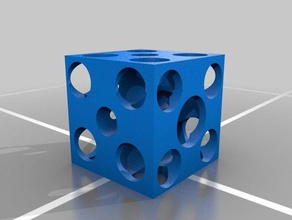five holes cube 3d printing tests 3d print model - Mito3D