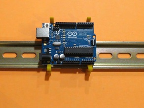arduino grampo de trilho din & pára-choques eletrônica 3d print model - Mito3D