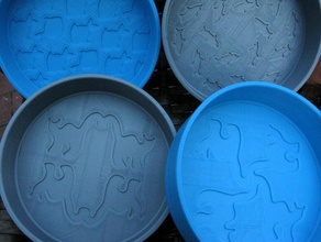 decorated water bowls containers openscad 3d print model - Mito3D