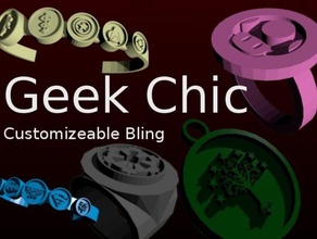 geek chic customizeable bling accessories bracelets customizer challenge earrings jewelry necklaces wearable 3d print model - Mito3D