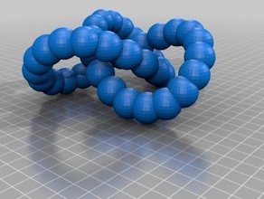 customizable trefoil knot balls math art artistic customizer challenge 3d print model - Mito3D