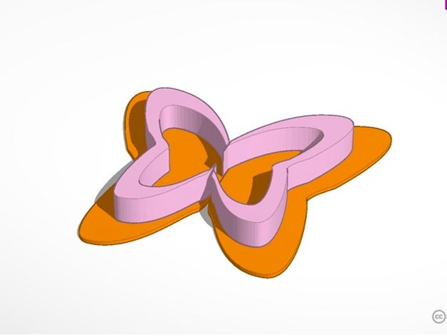 butterfly cookie cutter kitchen & dining 3D print model - Mito3D