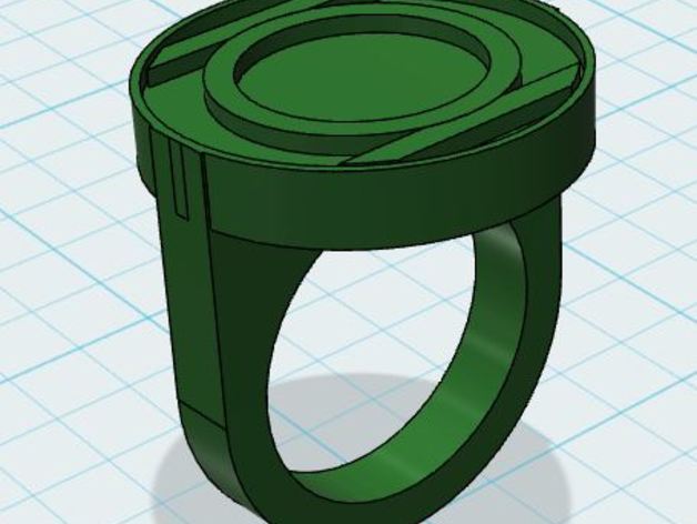 basic green lantern ring Ringe 3D print model - Mito3D