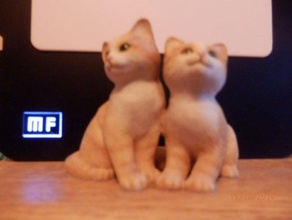deux chats analyses & répliques 3d print model - Mito3D