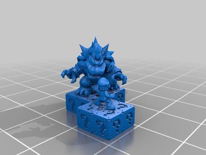 neue base-mario vs bowser Skulpturen mario 3d print model - Mito3D