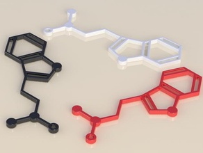 dmt-Molekül-Ohrringe Colliers Ohrringe dimethyltryptamin dmt Ohrring Molekül 3d print model - Mito3D