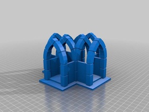 arco gótico santuario playsets edificio medieval de piedra estructura terreno wargames warhammer 3d print model - Mito3D