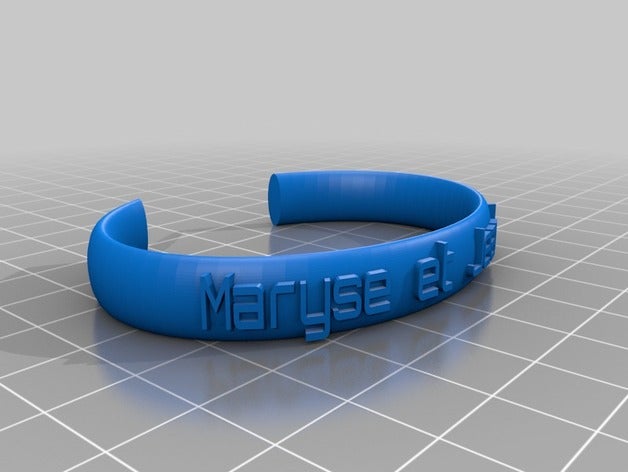 mon personnalisés ellipse message de la bande les bracelets personnalisé 3D print model - Mito3D